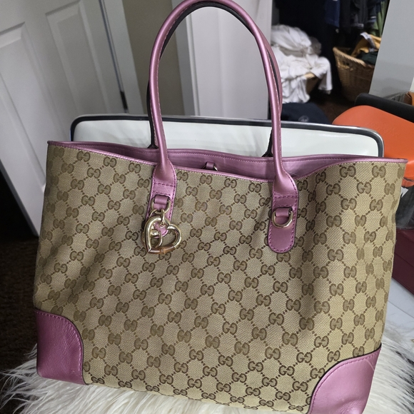 Gucci Handbags - Gucci Pink and Brown Women's Tote Bag